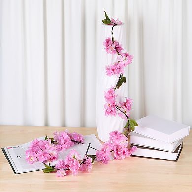 2pcs Artificial Cherry-Blossom Flower Vines, Outdoors Hanging Faux Vines Flowers for Wedding