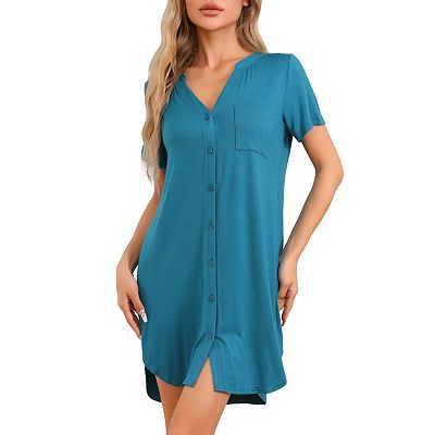 blue sleep dress Julia Cap Sleeve Nightgown in Blue main image 0