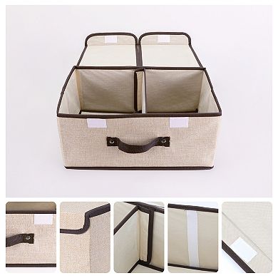 Collapsible Storage Bin Basket with Handle and Lid for Shelves Closet, Fabric Storage Cube