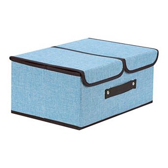 Collapsible Storage Bin Basket with Handle and Lid for Shelves Closet, Fabric Storage Cube