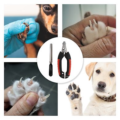 Durable Pet Nail Clippers with File for Dog and Cat 5.91"x3.94" 1 Set