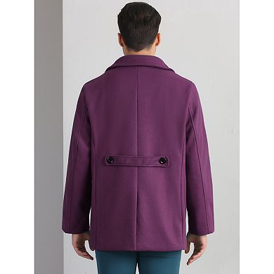 Double Breasted Coat for Men's Notched Collar Formal Classic Overcoats