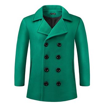 Double Breasted Coat for Men's Notched Collar Formal Classic Overcoats