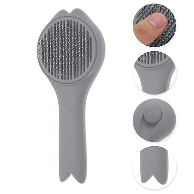 Durable V Shape Tail Pet Grooming Brush for Dog 7.87"x3.07"x1.97" 1 Pc