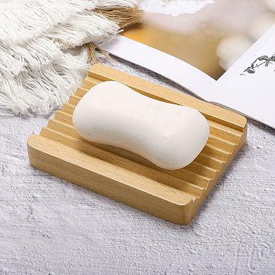 Portable Square Soap Dish for Bathroom for Kitchen 5.08"x3.7"x0.79" 1 Pc Brown