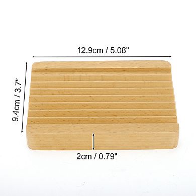 Portable Square Soap Dish for Bathroom for Kitchen 5.08"x3.7"x0.79" 1 Pc Brown