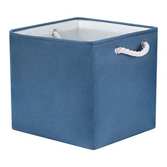13 Inch Square Fabric Collapsible Storage Basket Bin with Handle, Storage Cube