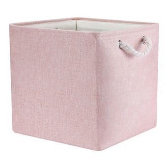 13 Inch Square Fabric Collapsible Storage Basket Bin with Handle, Storage Cube