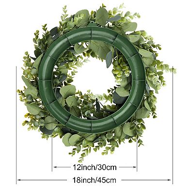 3 Pack Eucalyptus Wreath Sets Handmade Fall Wreath Green Leaf Wreath for Window