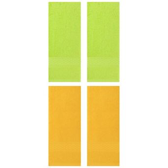 4 Pack Cotton Textured Hand Towels Set, Absorbent Towels Set for Bathroom 13"x30"