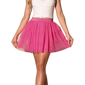 Women's Puffy Mesh Mini Skirt Tiered Layered Ballet Bubble Dance Tulle Skirts