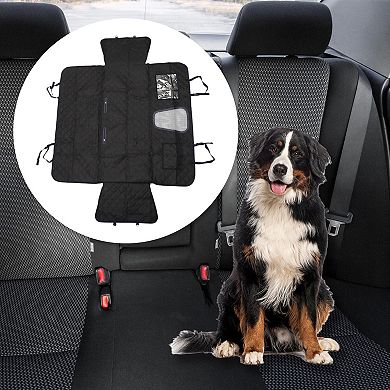Magic Tapes Car Seat Cover with Safety Belts Hanging Ropes for Pet 1 Pc