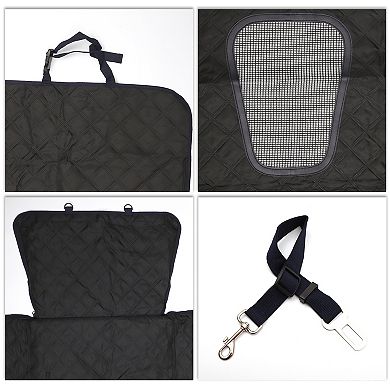 Magic Tapes Car Seat Cover with Safety Belts Hanging Ropes for Pet 1 Pc