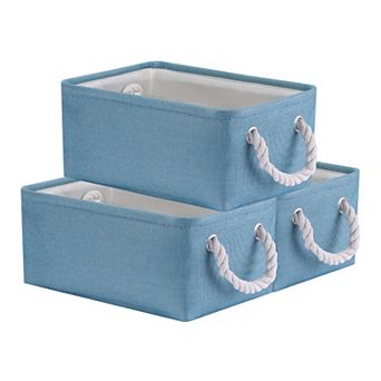 3 pc Storage Cube, Fabric Storage Bin with Handles for Closet, Storage Basket