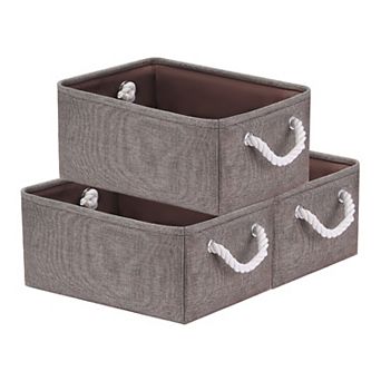 3 pc Storage Cube, Fabric Storage Bin with Handles for Closet, Storage Basket