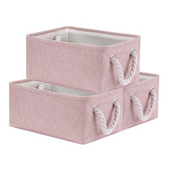 3 pc Storage Cube, Fabric Storage Bin with Handles for Closet, Storage Basket