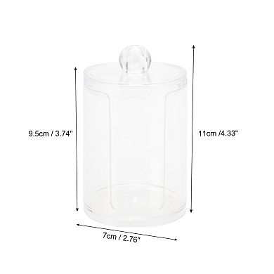 Lid-U-shaped Open Cup Acrylic Cotton Swab Jar for Bathroom Kitchen Clear 1 Pc