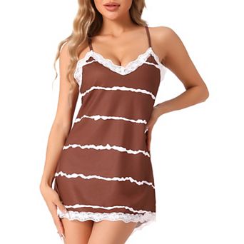 Womens Nightgown Sleepwear Lace Chemise Nightgown Cami Sleepwear Sleeveless Sleep Dress
