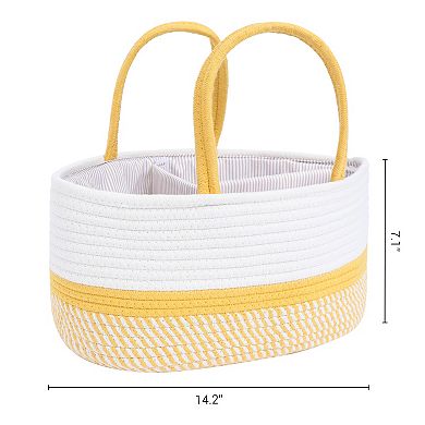 1 Pcs Woven Storage Basket, Shelf Closet Storage Bin for Blankets, Organizer Bin with Handles