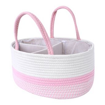 1 pc Woven Storage Basket, Shelf Closet Storage Bin for Blankets, Organizer Bin with Handles