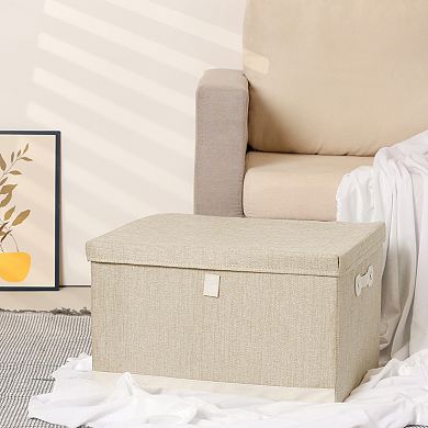 Storage Cube, Fabric Storage Bin with Lid and Handle for Shelves Closet, Collapsible Storage Basket