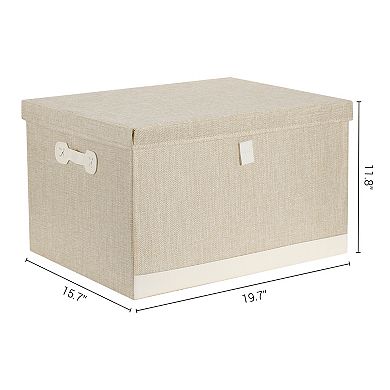 Storage Cube, Fabric Storage Bin with Lid and Handle for Shelves Closet, Collapsible Storage Basket