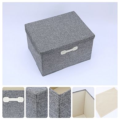 Storage Cube, Fabric Storage Bin with Lid and Handle for Shelves Closet, Collapsible Storage Basket