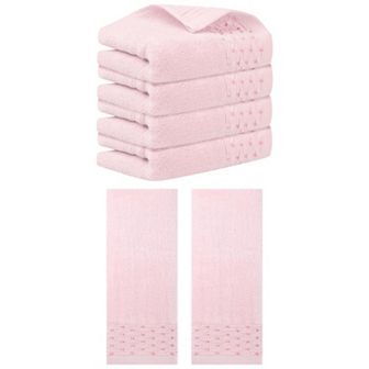 6 Pack Embroidery Pattern Hand Towels Set, Cotton Hand Towels Set 14" x 30"