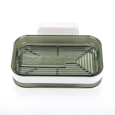 Wall Mounted Double Layer Soap Dish for Bathroom Kitchen 4.96"x3.39"x1.02" 1 Pc