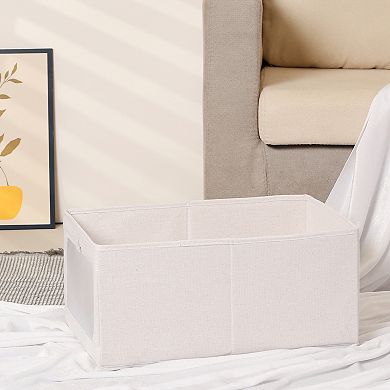 Fabric Storage Bin for Shelves Closet, 1 Pcs Collapsible Storage Basket Beige 17"x 12"x 8"