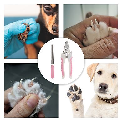 Durable Pet Nail Clippers with File for Dog for Cat 5.91"x3.94" 1 Set