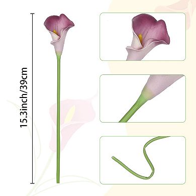 Artificial Calla-Lily Flowers, 12 Stem Bouquets Artificial Latex Real Touch Flowers for Wedding