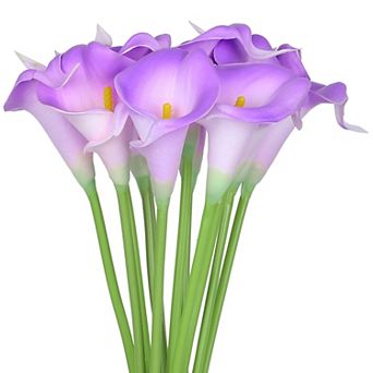 Artificial Calla-Lily Flowers, 12 Stem Bouquets Artificial Latex Real Touch Flowers for Wedding