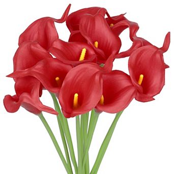 Artificial Calla-Lily Flowers, 12 Stem Bouquets Artificial Latex Real Touch Flowers for Wedding
