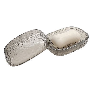 Waterproof with Cover Soap Holder for Bathroom 5.51"x4.13"x2.52" 1 Pc