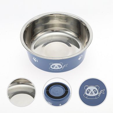 Non-Skid Medium Dog Bowl Panda Pattern for Indoor and Outdoor 1 Pc