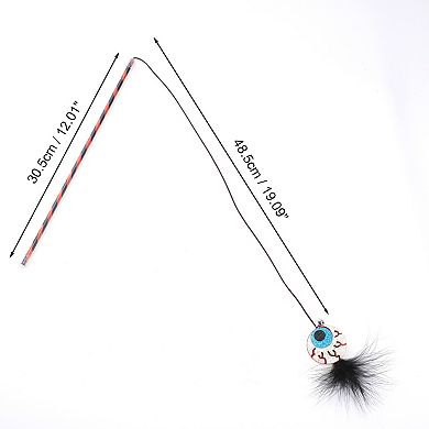 1 Pcs Convenient Eyes Pattern Cat Playing Rod for Indoor Blue