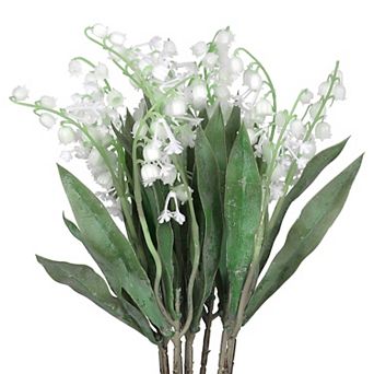 10 pc Artificial Flowers, Fake Bell Orchid Wedding Flower Bouquet for Party Home Garden Decoration