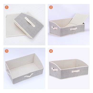 Trapezoidal Storage Bin with Handles for Shelves Closet, 1 Pack Collapsible Storage Basket
