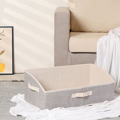 Trapezoidal Storage Bin with Handles for Shelves Closet, 1 Pack Collapsible Storage Basket