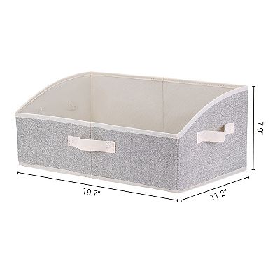 Trapezoidal Storage Bin with Handles for Shelves Closet, 1 Pack Collapsible Storage Basket