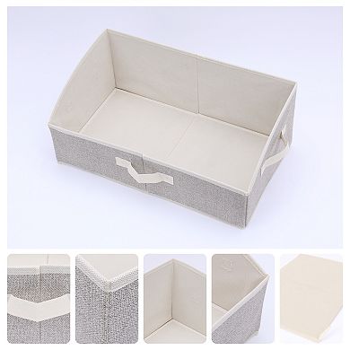 Trapezoidal Storage Bin with Handles for Shelves Closet, 1 Pack Collapsible Storage Basket