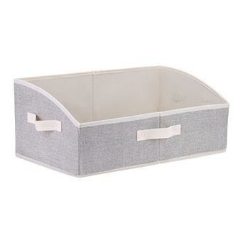 Trapezoidal Storage Bin with Handles for Shelves Closet, 1 Pack Collapsible Storage Basket