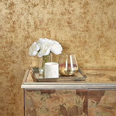 Tempaper Distressed Metallic Gold Leaf Peel and Stick Wallpaper