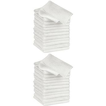 Dish Wash Cloths, 24 Pack Kitchen Wash Cloths for Dishes Terry Dish Kitchen Towel White 10" x 12"