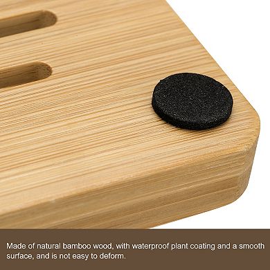 Wooden Soap Dish, 4Pack Soap Saver Tray Self Draining Soap Holder for Kitchen Sink