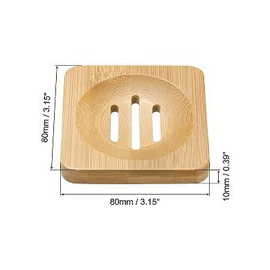 Wooden Soap Dish, 4Pack Soap Saver Tray Self Draining Soap Holder for Kitchen Sink