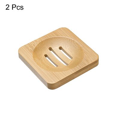 Wooden Soap Dish, 4Pack Soap Saver Tray Self Draining Soap Holder for Kitchen Sink