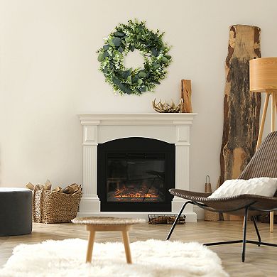 2 Pack Eucalyptus Wreath Sets Handmade Fall Wreath Green Leaf Wreath for Window