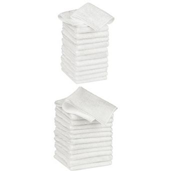 24 Pack Dish Wash Cloths Kitchen Dish Rags Terry Dish Kitchen Towel White 7"x 9"+10"x 12"